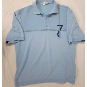 St. Croix Knits Short Sleeve Light Blue Polo Shirt Size XL Extra Large EUC